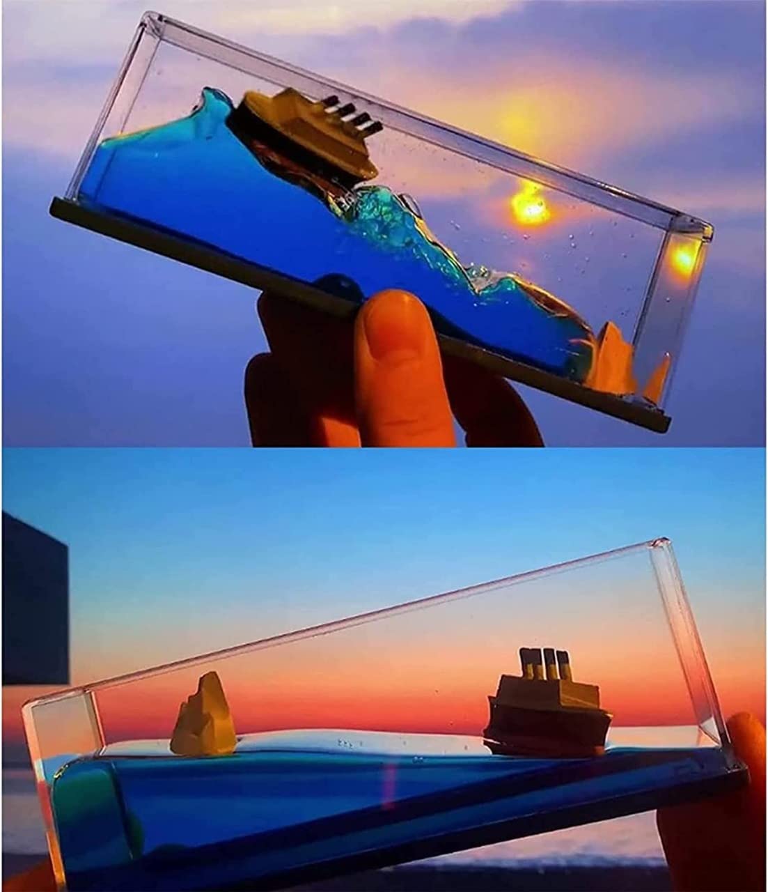 Car Interior Accessories Dashboard Decoration,Moving Titanic Liquid Wave Cruise Ship,Car Dashboard|Living Room|Office|Smooth Movement|Pack of 1, Glass,Plastic Car Interior Accessories Dashboard Decoration,Moving Titanic Liquid Wave Cruise Ship,Car Dashboard|Living Room|Office|Smooth Movement|Pack of 1, Glass,Plastic